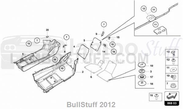 2016 Lamborghini HURACAN LP580-2 SPYDER CANADA NOISE INSULATION PLATE (868.03.00)